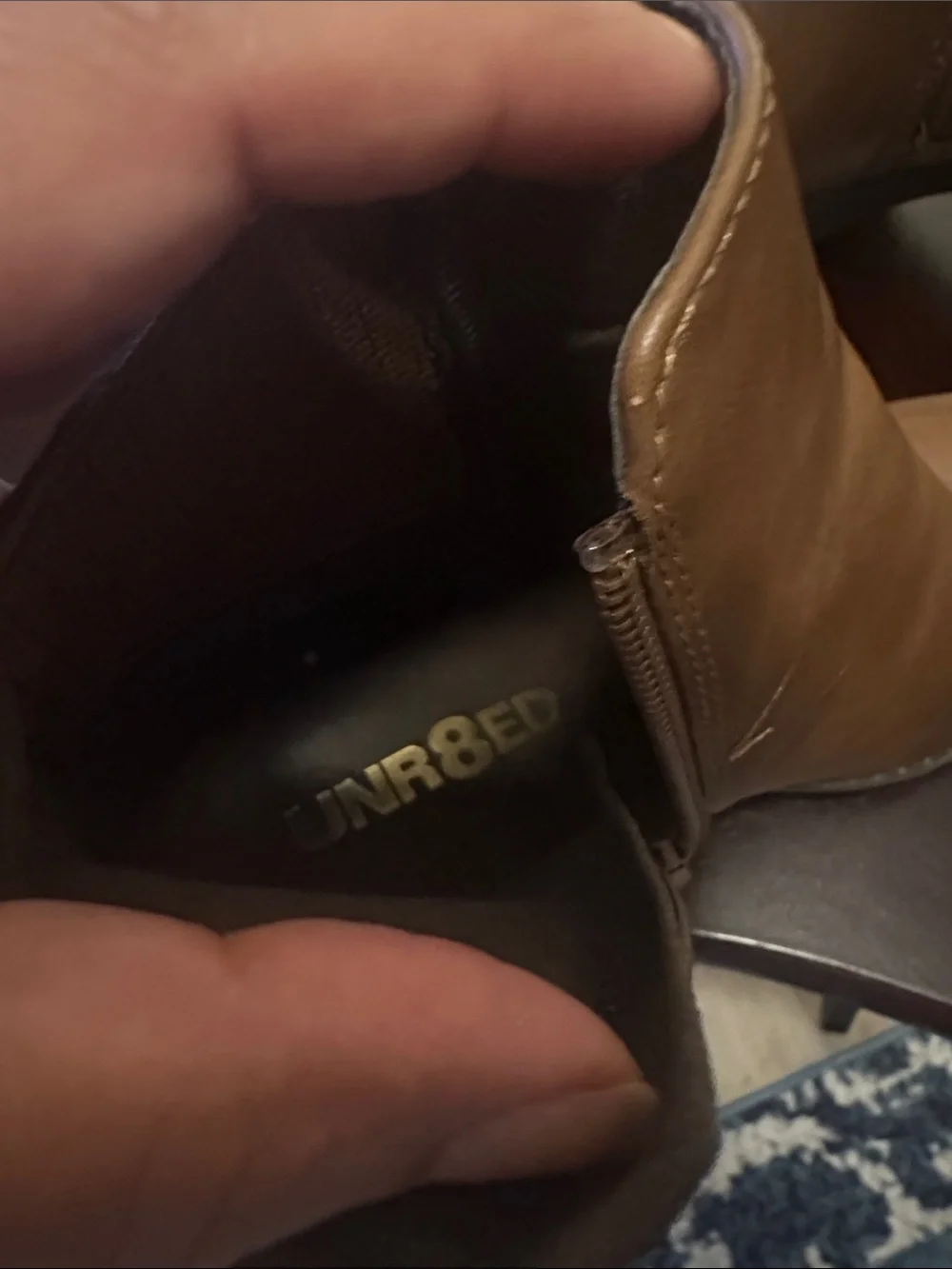 Kids Tan Ankle Chelsea Boots with Block Heel